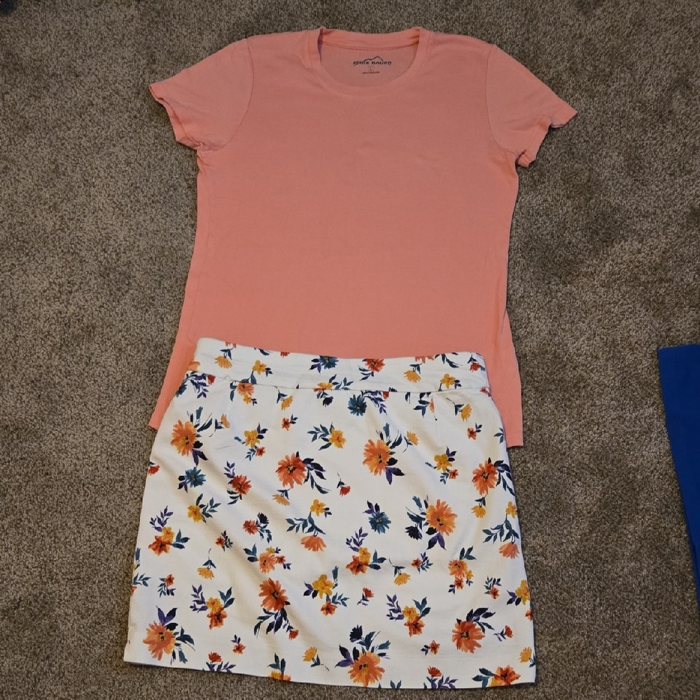 Croft & Barrow  Mini Skort And Eddie Bauer Tee Combo